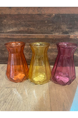 Vase en verre  jaune