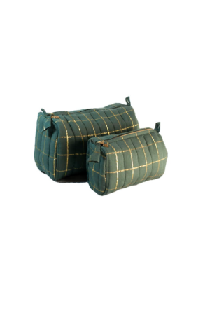 Petite TROUSSE DE TOILETTE - LUREX CARREAU - FORET