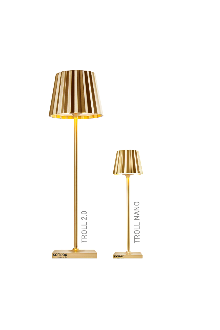 Petite Lampe d'extérieur et intérieur doré H 21 CM