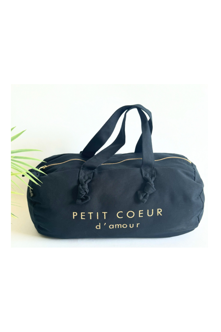 Sac Polochon Bleu Nuit - Petit Coeur d'Amour