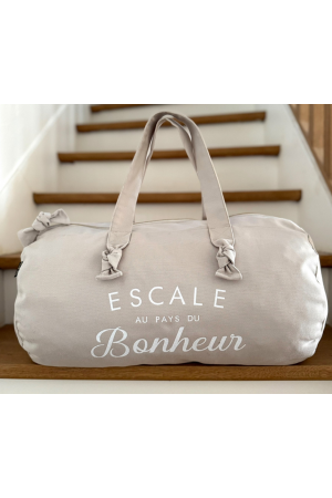 Sac Polochon - Gris Perle - Escale au Pays du Bonheur